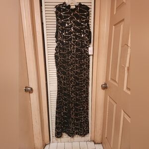 Black with gold dangling sequins dress- sz 2X
